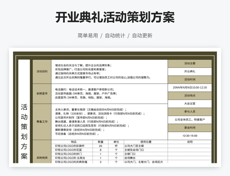 开业典礼活动策划方案