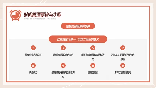 扁平风有效的时间管理企业培训PPT模板
