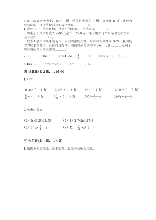 沪教版小学六年级下册数学期末综合素养测试卷附答案（达标题）.docx