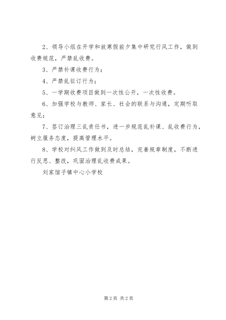学校治理“三乱”工作的汇报最新精编.docx