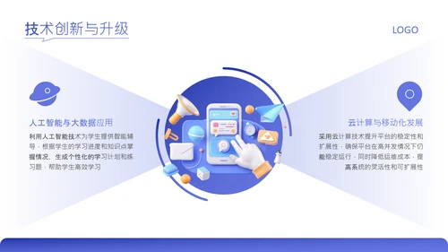 蓝色简约风家校互通平台推广介绍PPT