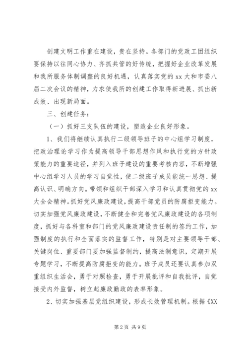 年度创建文明单位工作计划范文.docx