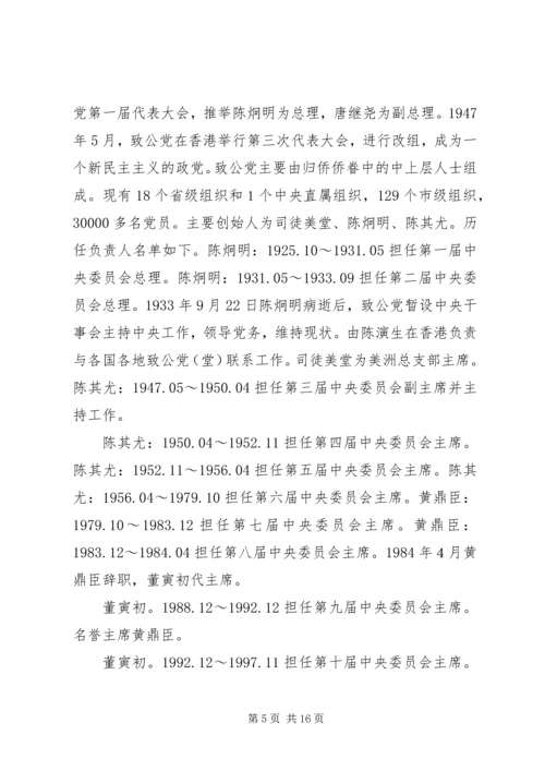 八大民主党派政治力量统观.docx