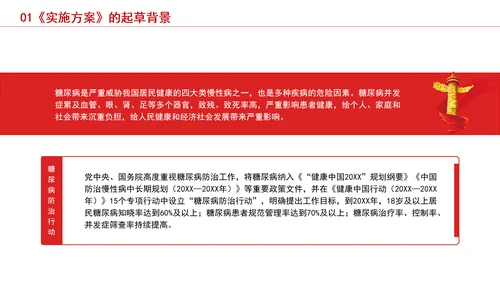 健康中国行动——糖尿病防治行动实施方案（2024—2030年）解读学习PPT课件