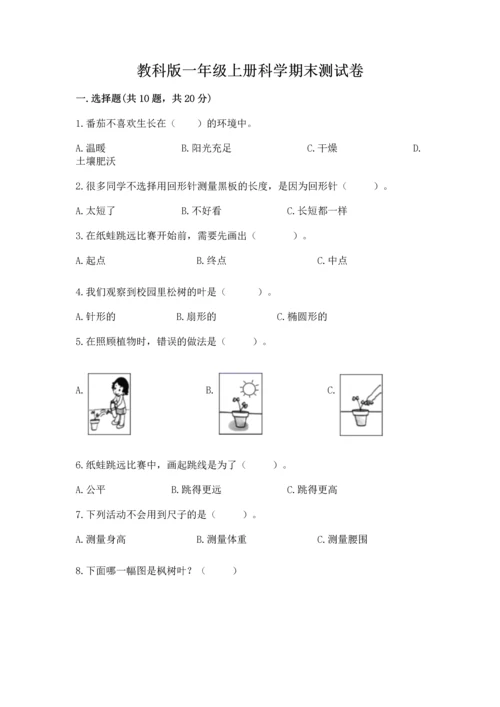 教科版一年级上册科学期末测试卷含完整答案【全国通用】.docx