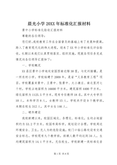 晨光小学20XX年标准化汇报材料 (2).docx