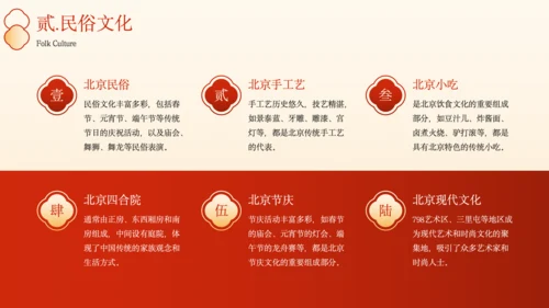 橙色中国风北京城市旅游文化介绍PPT