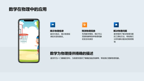 物理与数学融合讲解PPT模板