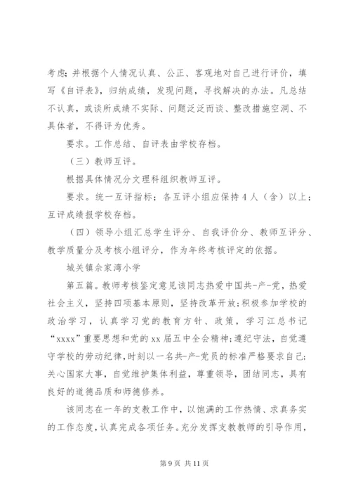 优秀教师考核小组推荐意见.docx