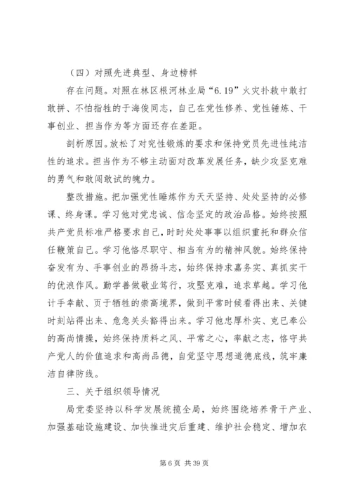 某局党政领导班子关于主题教育“思想认识、检视问题、整改落实、组织领导”自查评估情况报告.docx