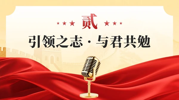 红色党政风团支书竞选班委竞选演讲PPT模板