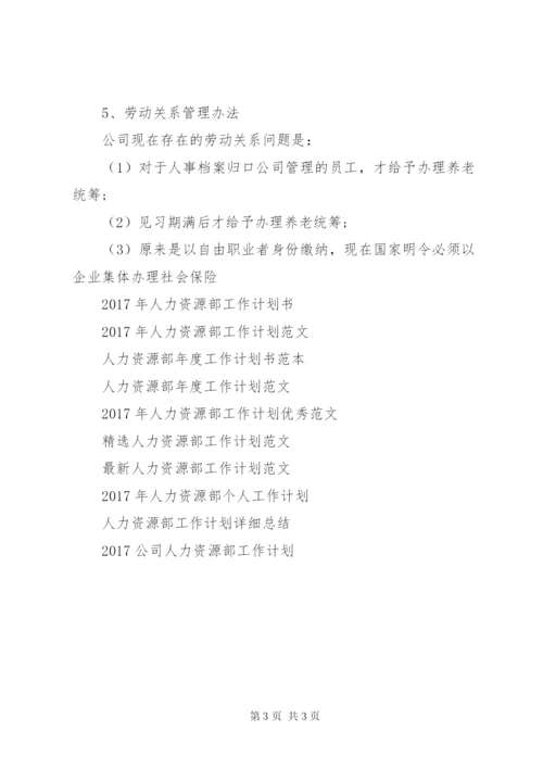 某年人力资源部个人工作计划范文.docx