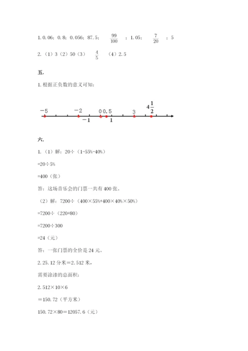 人教版六年级数学小升初试卷含答案（综合卷）.docx