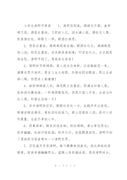 小学生清明节寄语.docx