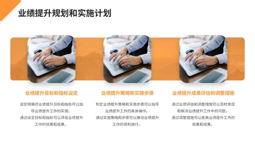 橙色商务风业绩提升策略与成果PPT模板