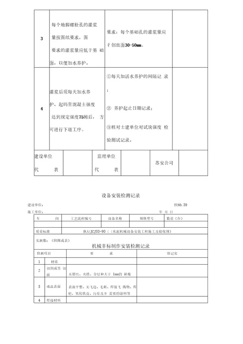 设备安装检测记录