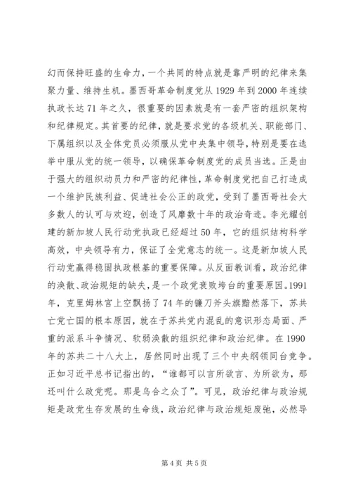 讲政治守规矩体会范文.docx