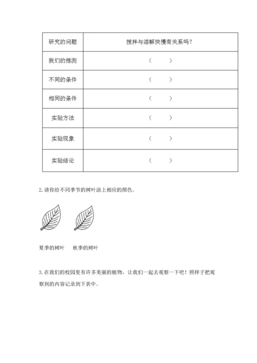 教科版科学一年级上册第一单元《植物》测试卷及参考答案（基础题）.docx