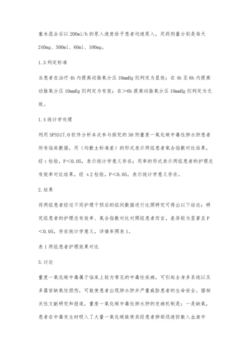 急诊集束治疗重度一氧化碳中毒性肺水肿38例临床护理.docx