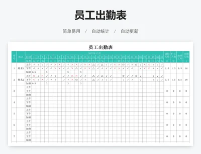 员工出勤表