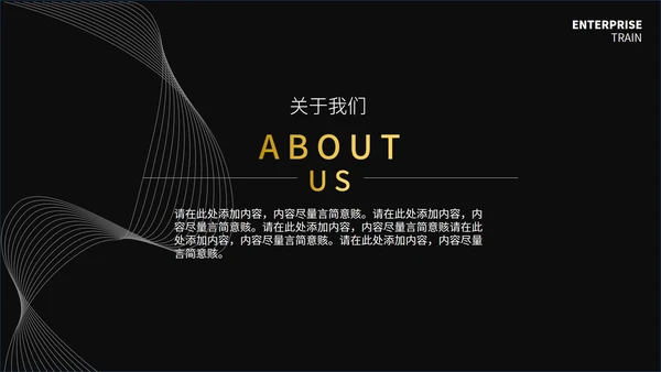 黑色简约线条创业计划书通用PPT模板