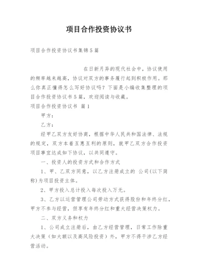 项目合作投资协议书.docx