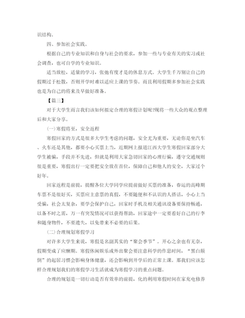 精编之大学生假期工作计划范文.docx