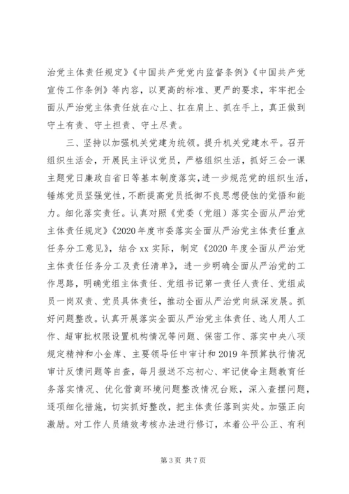 市政府党组XX年上半年落实全面从严治党主体责任情况报告.docx