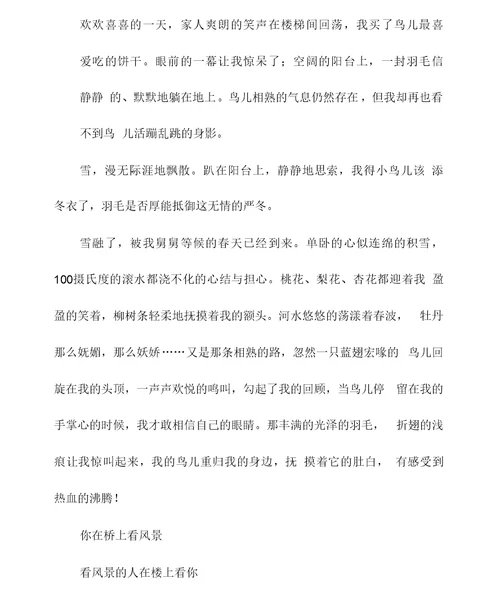 春天,与惊喜同在 初二作文