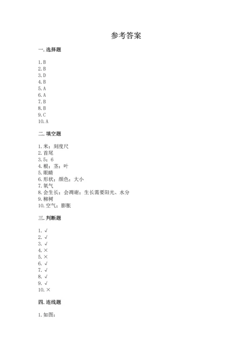 教科版小学一年级上册科学期末测试卷及参考答案【典型题】.docx