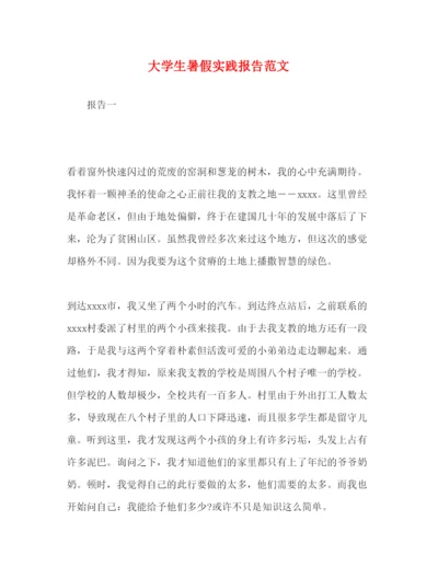 精编大学生暑假实践报告范文.docx