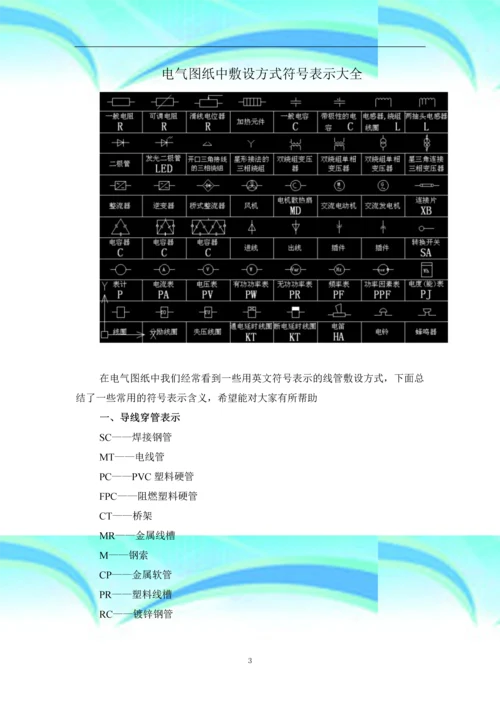 电气图纸中敷设方式符号表示大全.docx