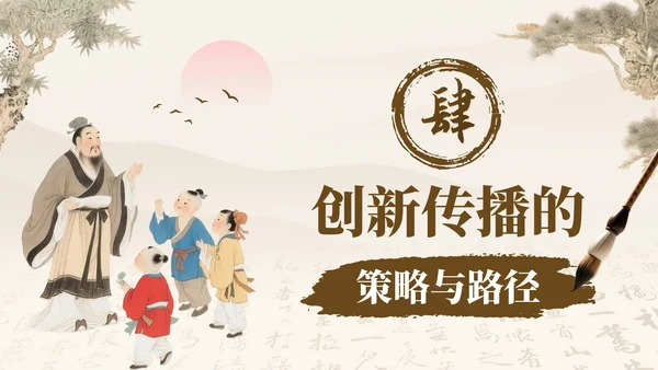 褐色中国风孔子诞辰日文化宣传PPT模板
