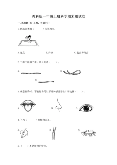 教科版一年级上册科学期末测试卷word版.docx