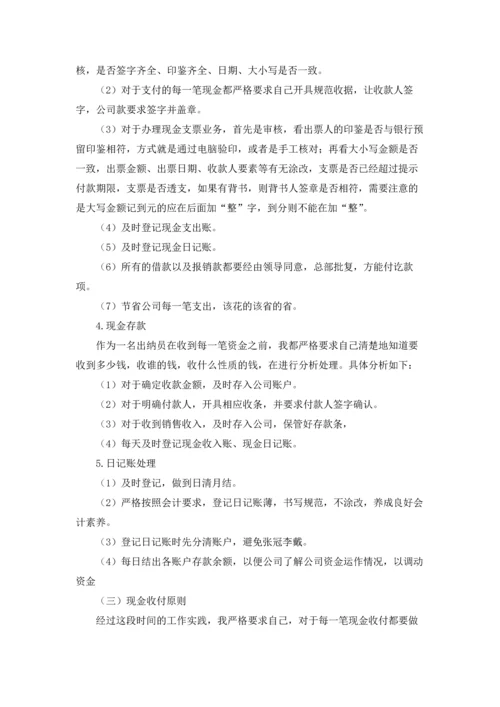 出纳的实习报告范文锦集九篇.docx