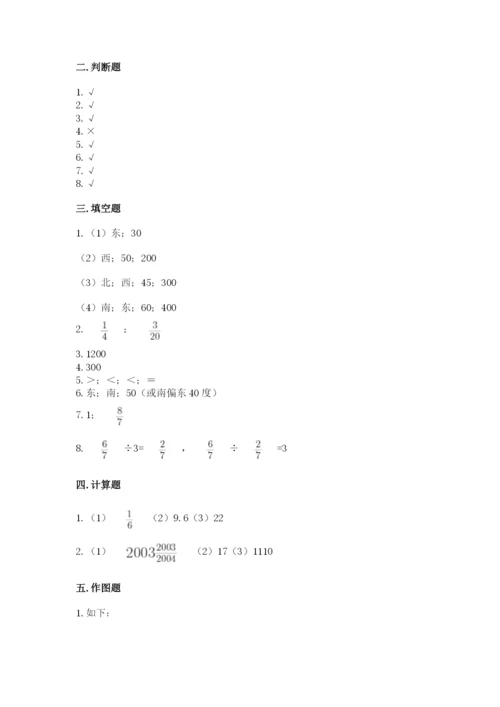 人教版六年级上册数学期中测试卷可打印.docx