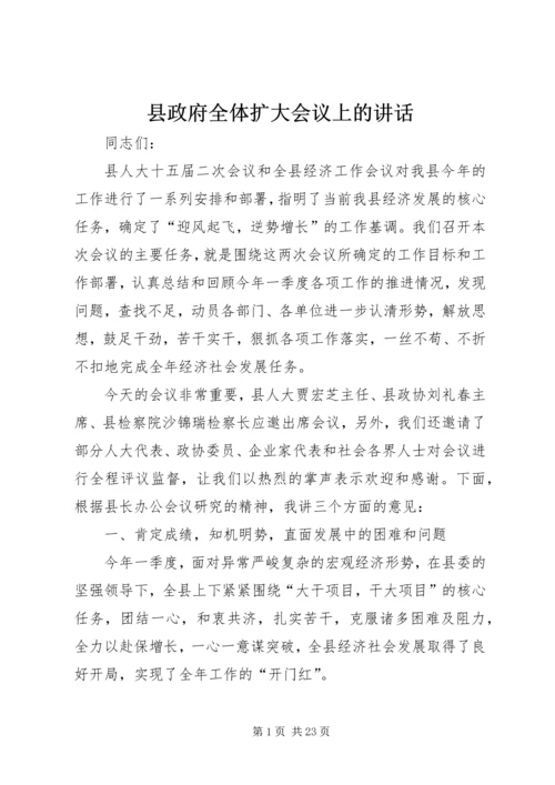 县政府全体扩大会议上的讲话.docx