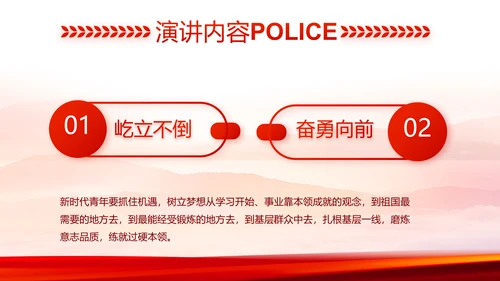 红色大气公安民警工作总结动态PPT