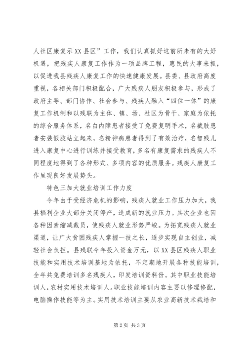 县残联特色工作汇报 (2).docx