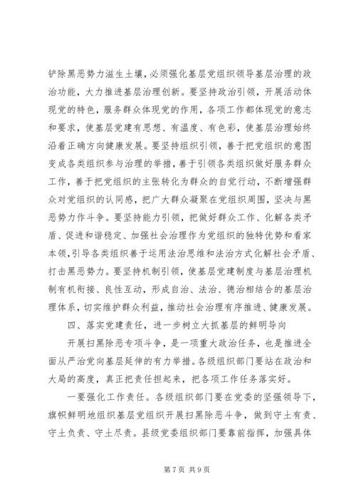 在全省扫黑除恶、加强基层组织建设会议上的讲话.docx