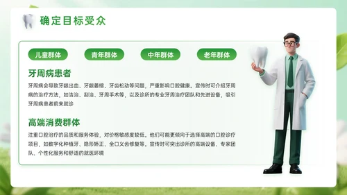 绿色系3D关于口腔诊所宣传活动PPT模板