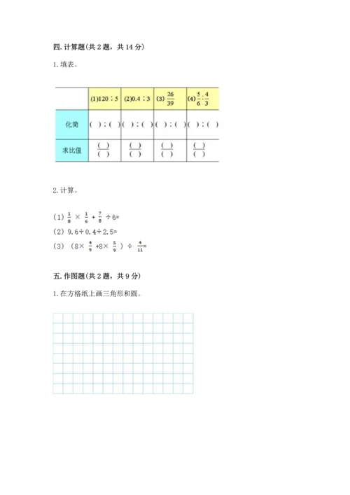 人教版六年级上册数学期末检测卷精品【名师推荐】.docx