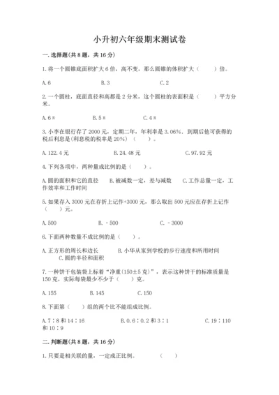 小升初六年级期末测试卷含完整答案（典优）.docx