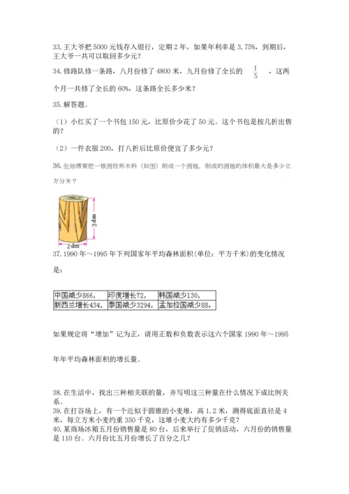 六年级小升初数学解决问题50道【易错题】.docx