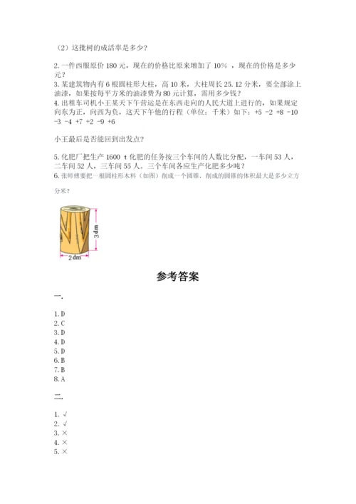 西师大版数学小升初模拟试卷附完整答案【夺冠】.docx