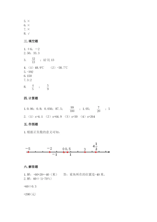 六年级下册数学期末测试卷附参考答案（综合题）.docx