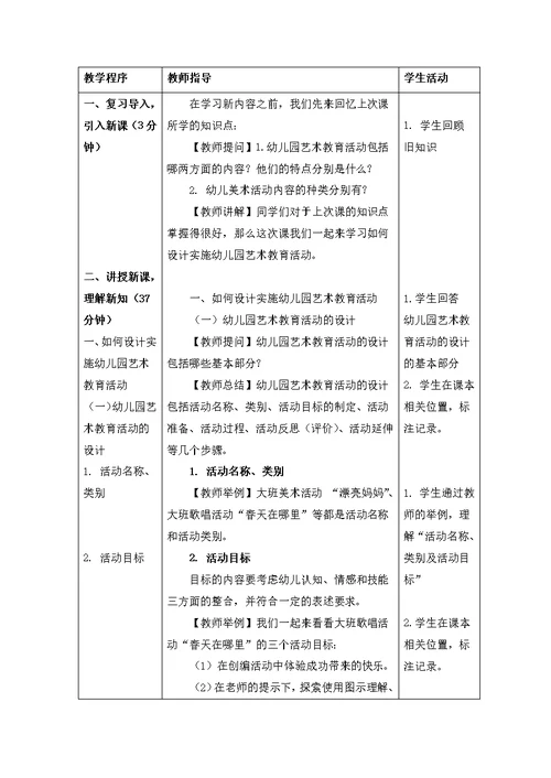 《如何设计方案实施幼儿园艺术教育活动》教案