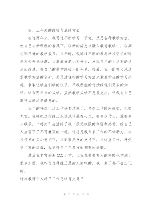 特岗教师个人转正工作总结范文.docx