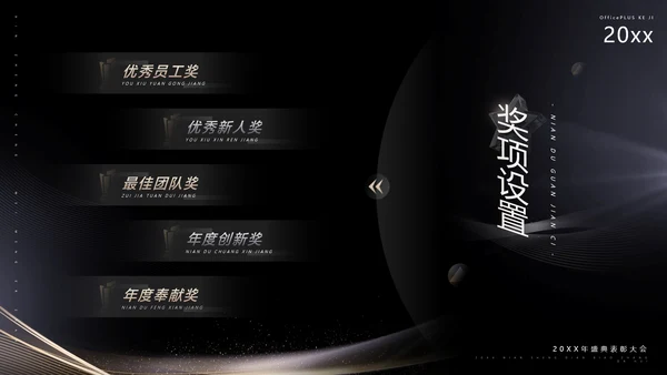 黑金质感风公司年终表彰大会