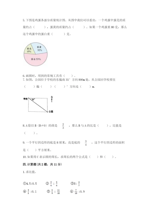 2022人教版六年级上册数学期末测试卷附参考答案【达标题】.docx